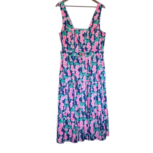 HTF NWT Lilly Pulitzer McKinnon Midi Dress Oyster Bay Blue De Vine Size 16 - Picture 8 of 13
